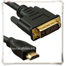 High Quality Gold Plated 1.8m 6FT Black DVI 24+1 to HDMI male to male cable